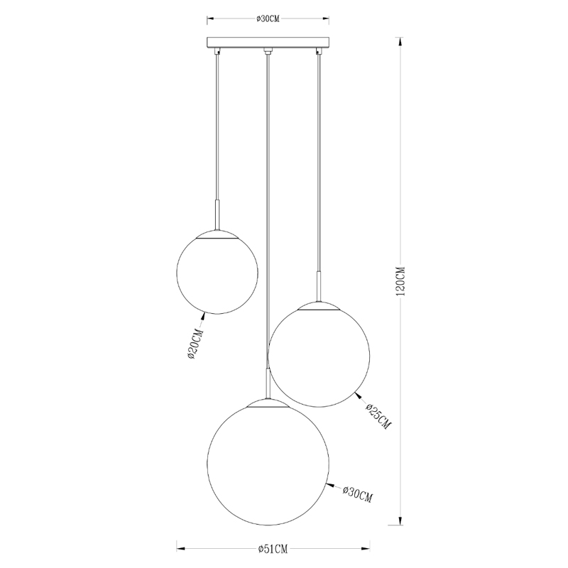 Люстра Ball Sunrise Pendant lamp smok 3 плафона в Омске