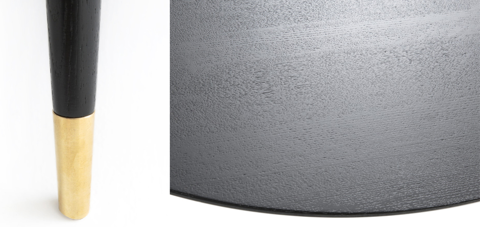 Круглый черный кофейный столик - фото №1