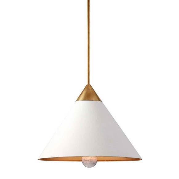 Подвесной светильник Cleo Pendant Brass & White Латунь Белый в Омске | Loft Concept 