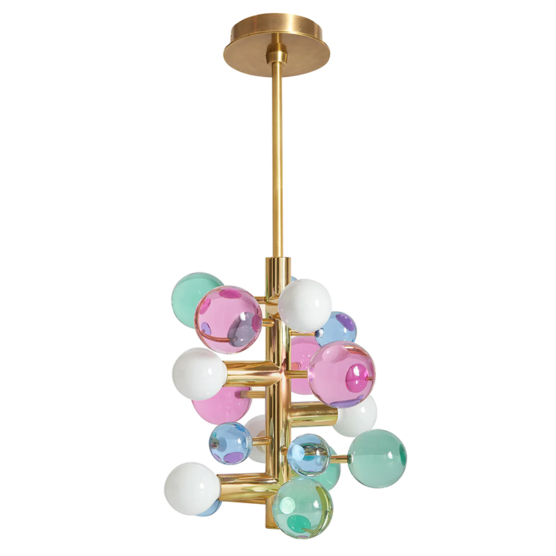 Светильник Jonathan Adler GLOBO FIVE-LIGHT CHANDELIER Multi Золотой Мульти в Омске | Loft Concept 