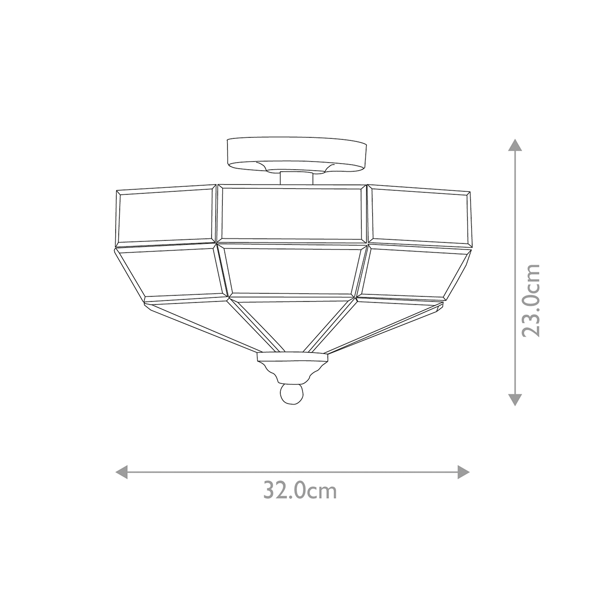 Потолочный светильник шестигранной формы с прозрачными стеклянным плафоном Elstead Lighting в Омске