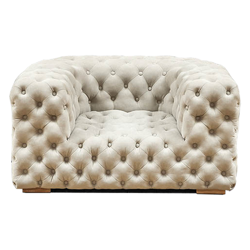 Кресло Soho Tufted Milk Armchair Молочный в Омске | Loft Concept 