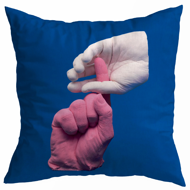 Декоративная подушка Seletti Cushion Hands Синий в Омске | Loft Concept 