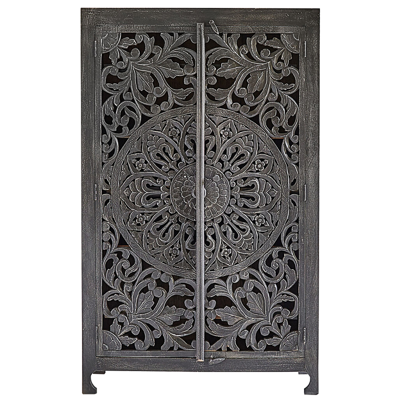 Шкаф Indian Antique White Furniture Cupboard Mistry серый Серый в Омске | Loft Concept 