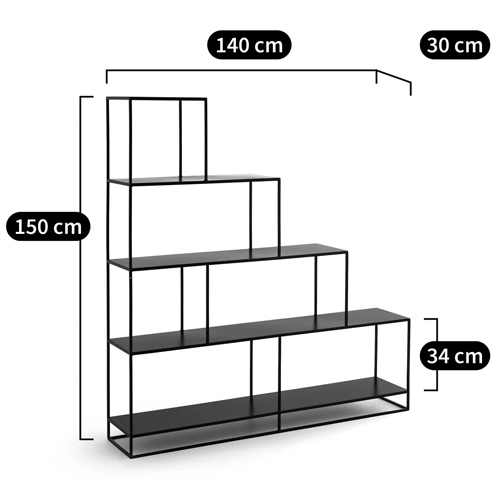 Ступенчатый стеллаж Menzie Steps Metal Rack Black в Омске