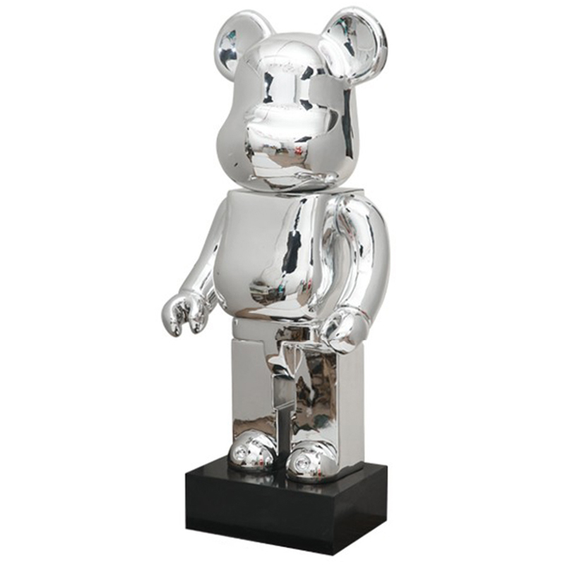 Статуэтка Bearbrick Silver on stand Серебряный в Омске | Loft Concept 