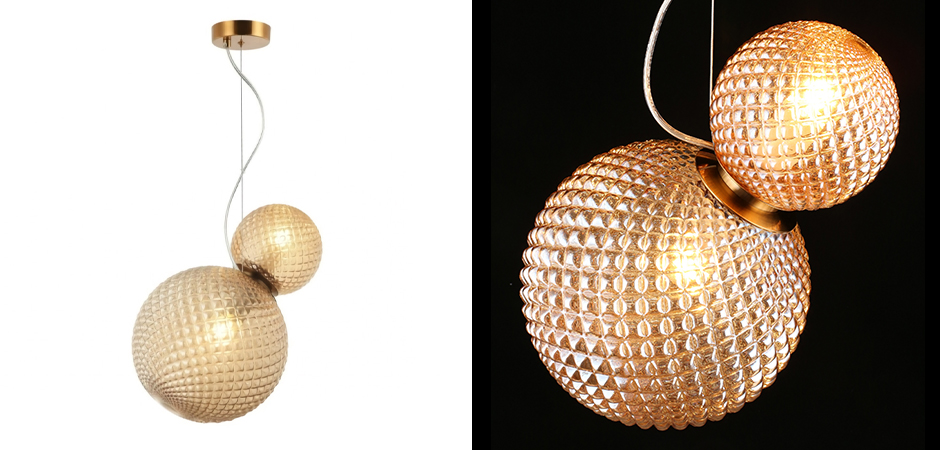 Подвесной светильник Perforated Bubbles с темным плафоном Подвесной светильник Perforated Bubbles с темным плафоном - Loft-Concept в Омске