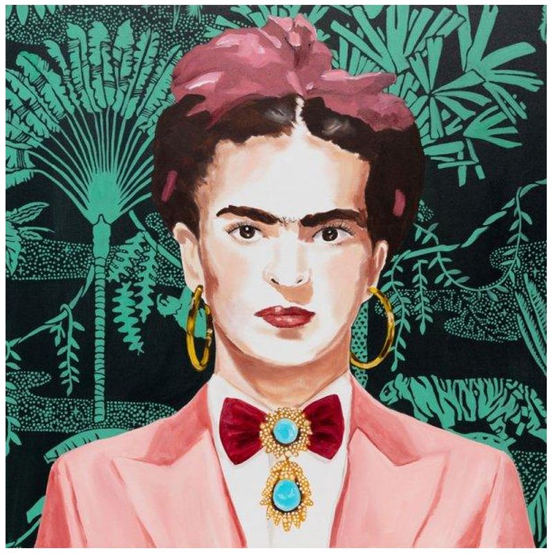 Картина Frida with Pink Power Suit and Jungle Wallpaper Мульти в Омске | Loft Concept 