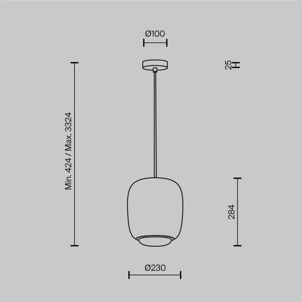 Подвесной светильник Brio Серый 3000К 12Вт в Омске