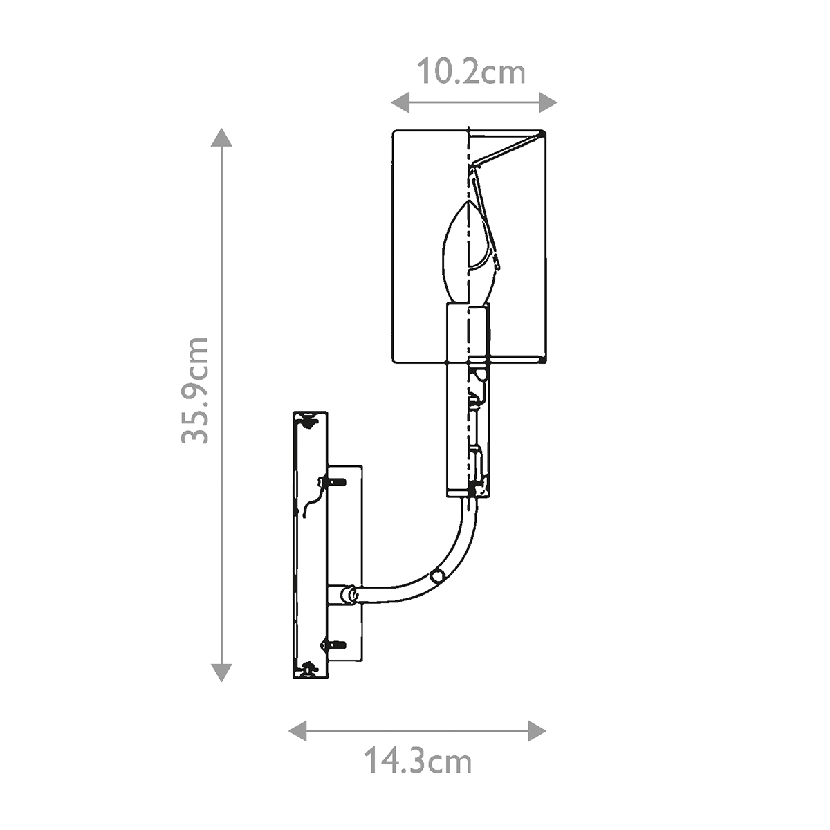 Бра с прямоугольным основанием цвета хром и белым цилиндрическим льняным абажуром Feiss в Омске