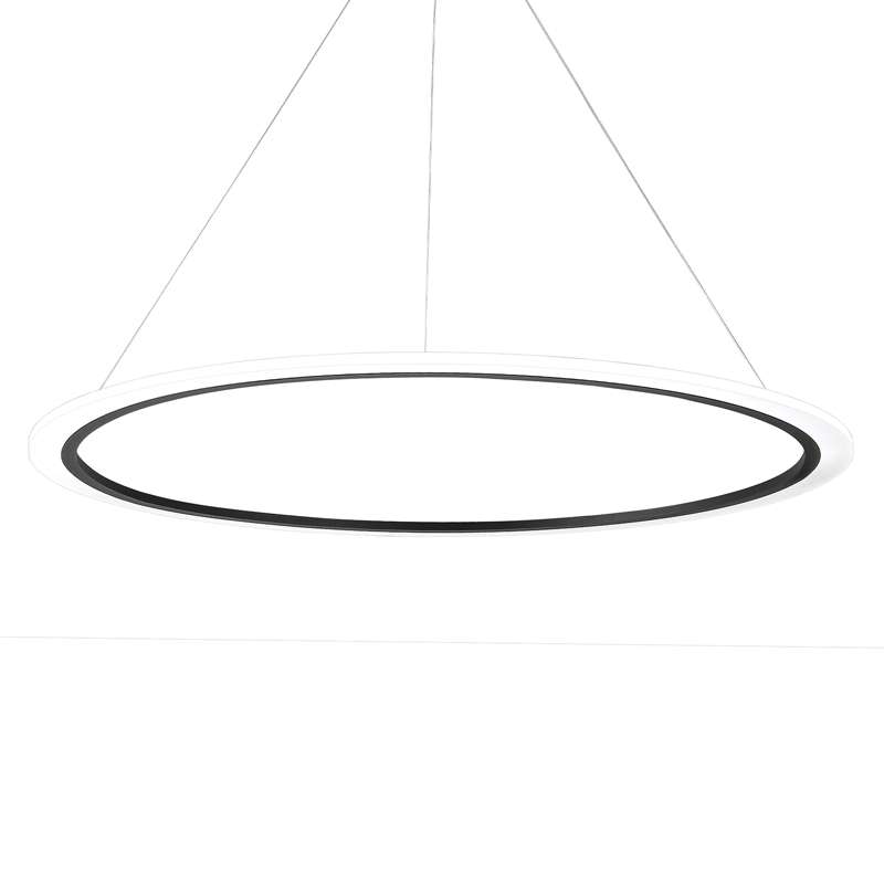 Люстра подвесная светодиодная кольцевая черного цвета Ring Horizontal Черный Белый Люстра подвесная светодиодная кольцевая черного цвета Ring Horizontal Черный Белый в Омске | Loft Concept