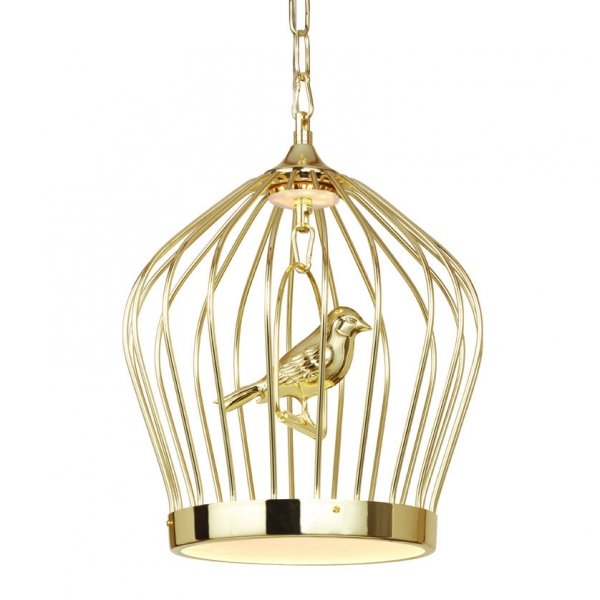 Люстра Birdcage Chandelier Gold Глянцевое золото в Омске | Loft Concept 