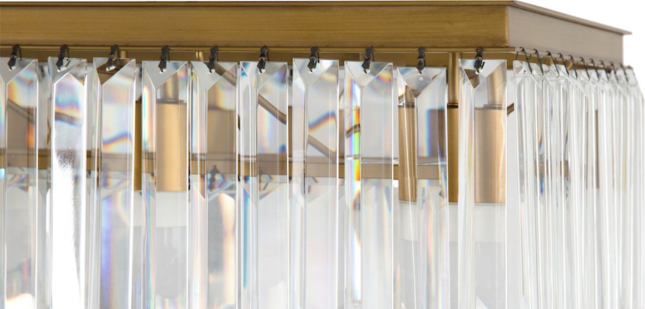 Люстра RH 1920s Odeon Clear Gold Square Chandelier Люстра RH 1920s Odeon Clear Gold Square Chandelier - Loft-Concept в Омске