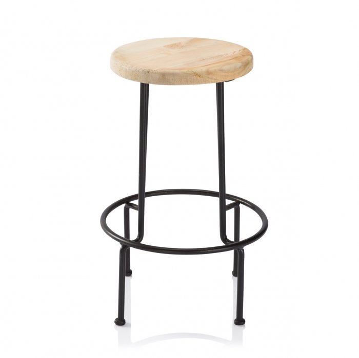 Барный стул Industrial Iron Linden Bar Stool Древесина Черный в Омске | Loft Concept 