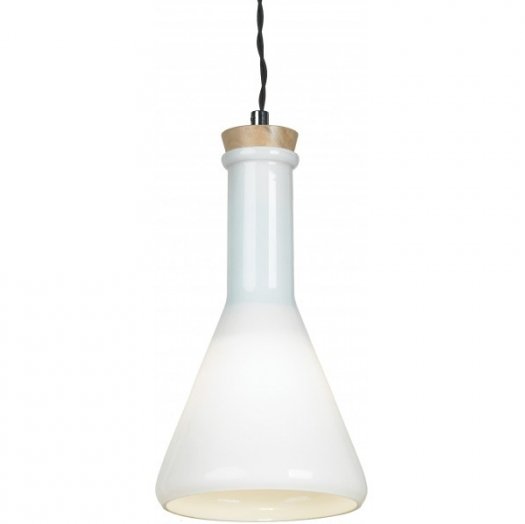 Подвесной светильник Glass Bottle Light 1 Белый в Омске | Loft Concept 