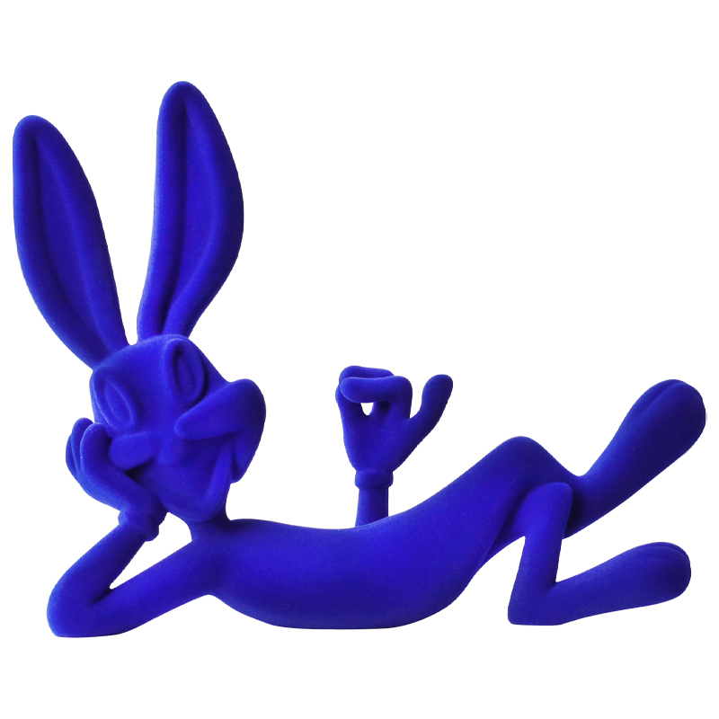 Декоративная статуэтка синий флок Bugs Bunny Blue Statuette Синий в Омске | Loft Concept 