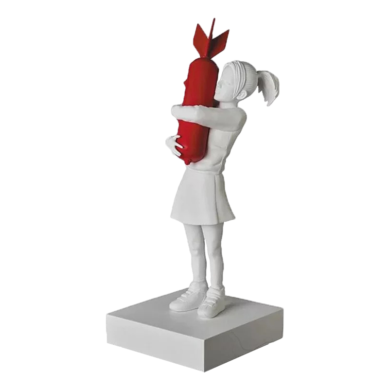 Статуэтка Banksy Bomb Hugger Sculpture Red Белый Красный в Омске | Loft Concept 