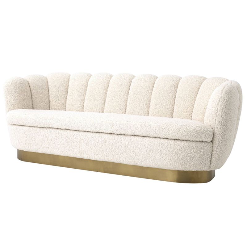 Диван Eichholtz Sofa Mirage faux shearling Белый Латунь в Омске | Loft Concept 