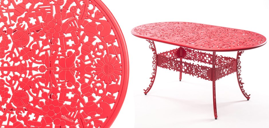 Обеденный стол Industry Collection ALUMINIUM OVAL TABLE – RED Обеденный стол Industry Collection ALUMINIUM OVAL TABLE – RED - Loft-Concept в Омске
