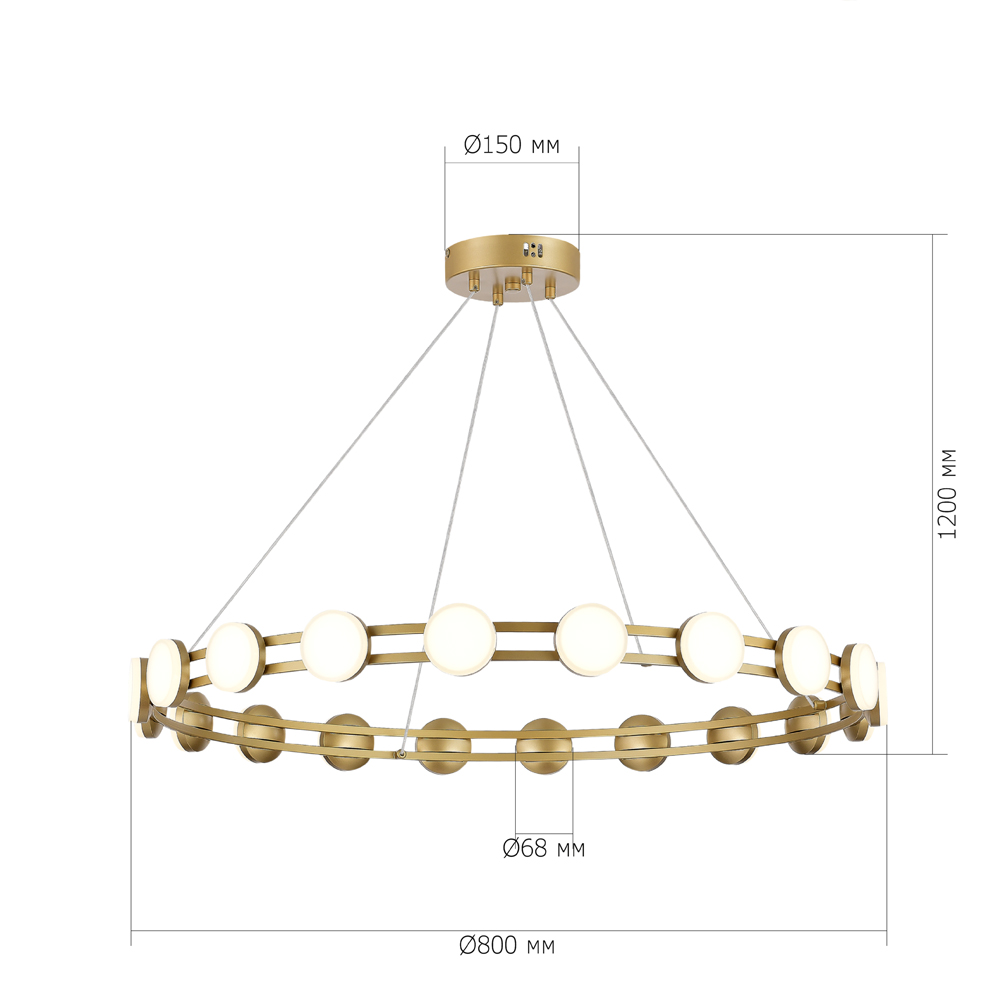 Люстра кольцевая с круглыми светодиодными источниками света Maxine Light в Омске