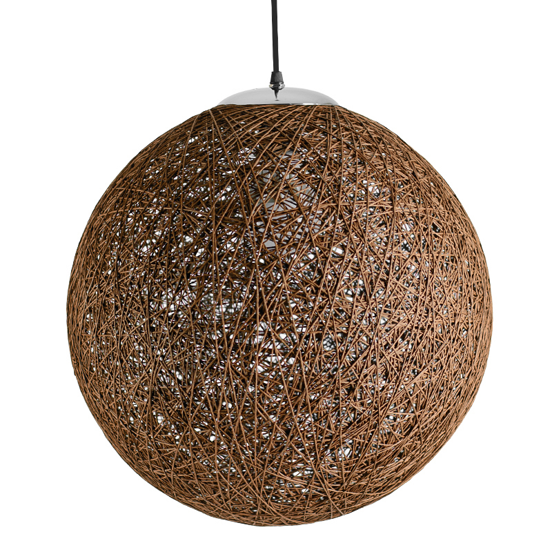 Подвесной светильник Moooi Thread Papier Mache Lamp brown Коричневый в Омске | Loft Concept 