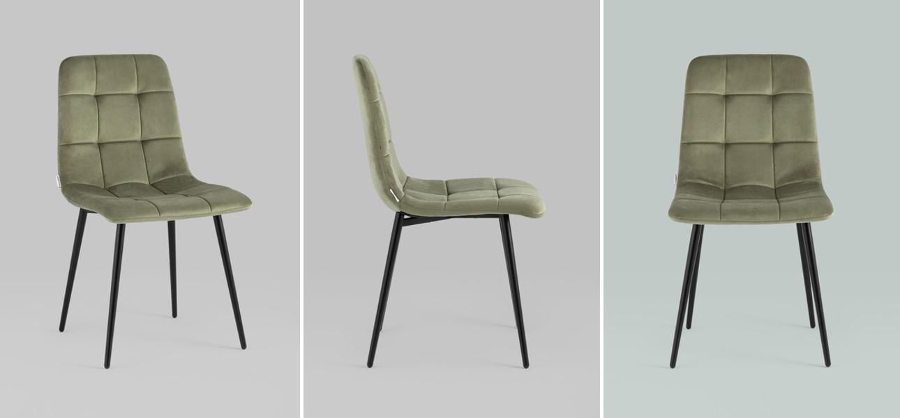 Стул NANCY Chair Пыльно-Оливковый Велюр - фото