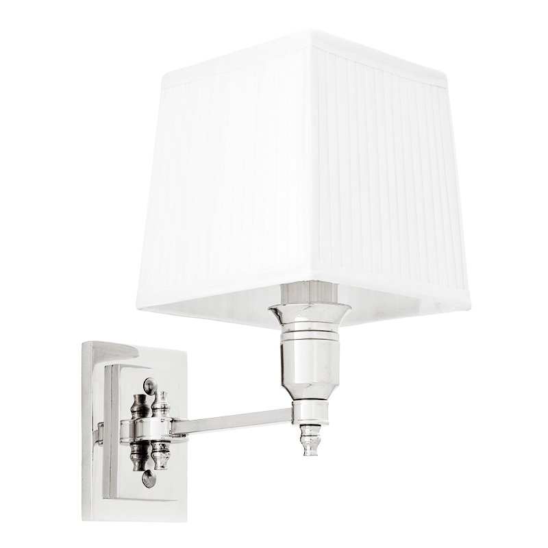 Бра Wall Lamp Lexington Single Nickel+White Никель Белый в Омске | Loft Concept 