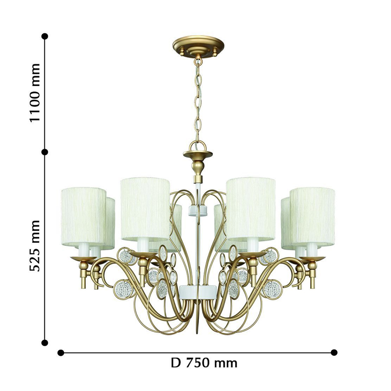 Ажурная люстра с тканевыми плафонами Montpellier D75 см в Омске