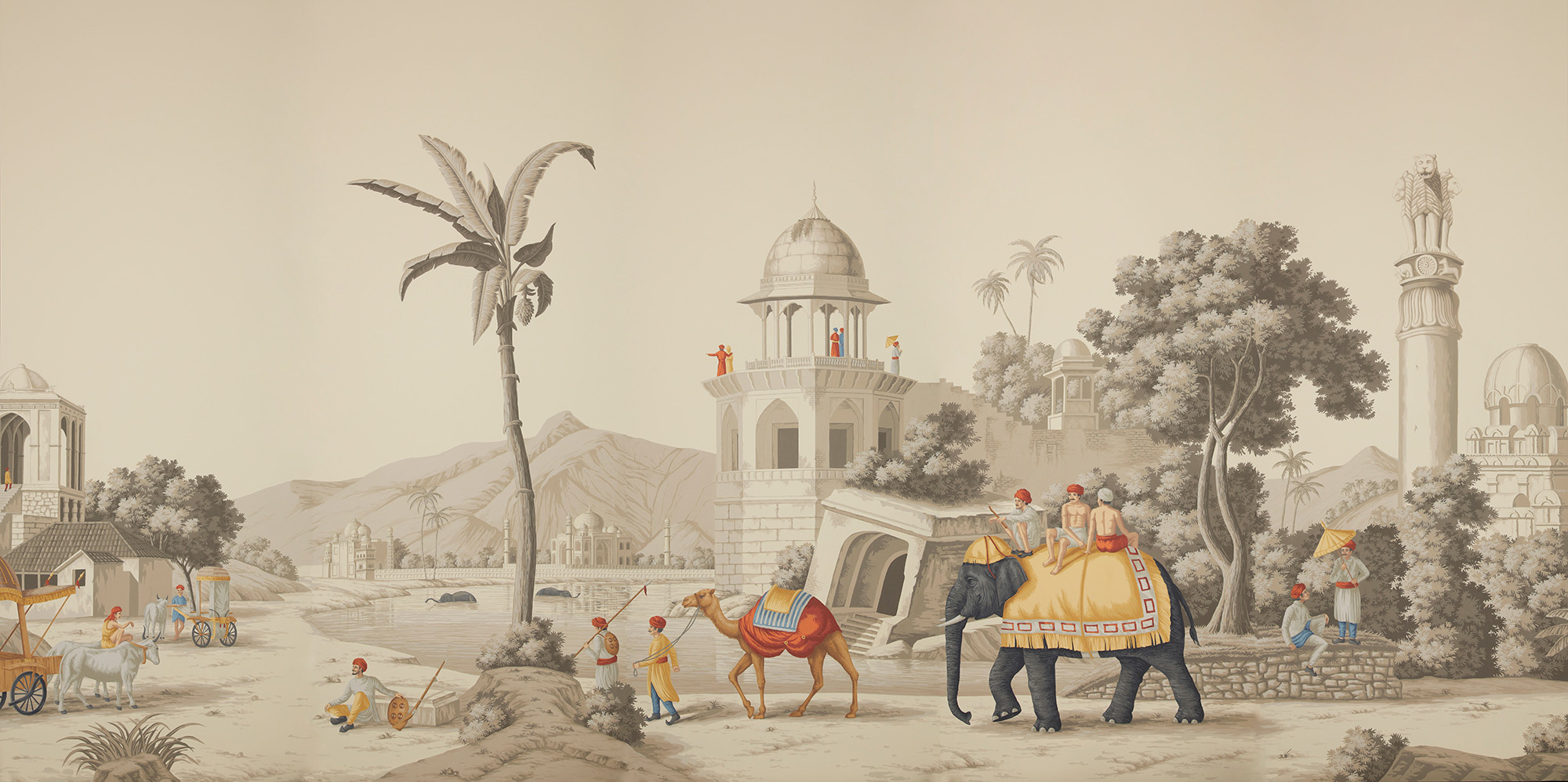 Обои ручная роспись Early Views of India scenic paper Обои ручная роспись Early Views of India scenic paper - постер Loft-Concept в Омске
