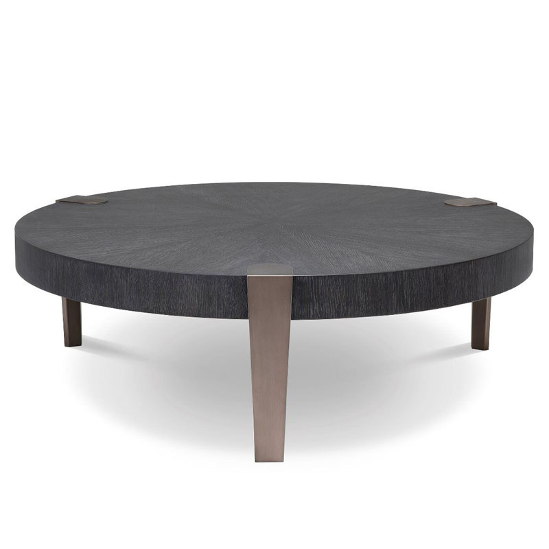 Кофейный стол Eichholtz COFFEE TABLE OXNARD Gray oak Серый Дуб Темная бронза в Омске | Loft Concept 