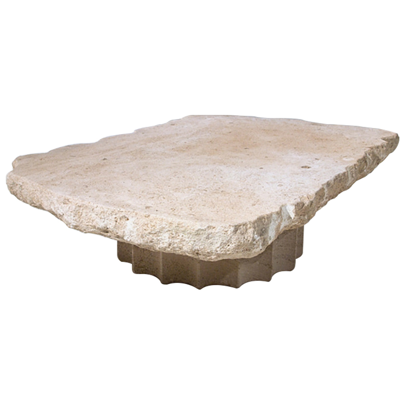 Кофейный стол Travertine Column Coffee Table Бежевый Песочный в Омске | Loft Concept 