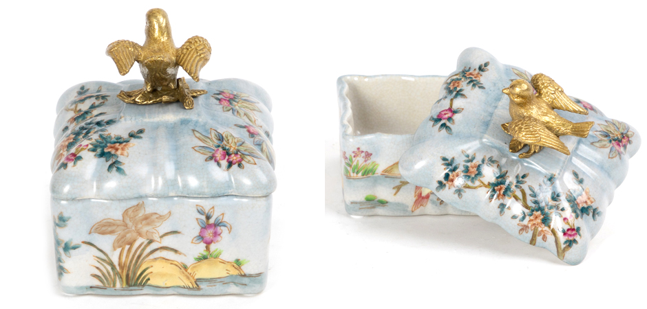 Квадратная фарфоровая шкатулка Blue Garden - Loft-Concept в Омске