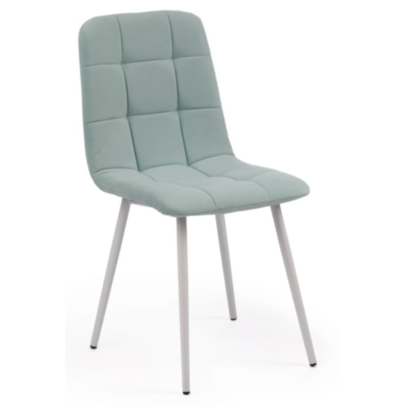 Стул Nancy Velour Light Blue Chair Светло-голубой Черный в Омске | Loft Concept 