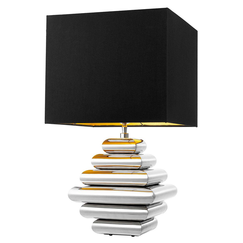 Настольная лампа Eichholtz Table Lamp Belmond Никель Черный в Омске | Loft Concept 