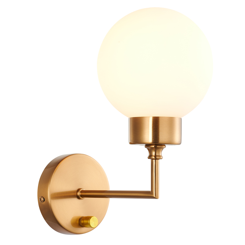 Бра Zibille Sconce brass Латунь Белое матовое стекло в Омске | Loft Concept 