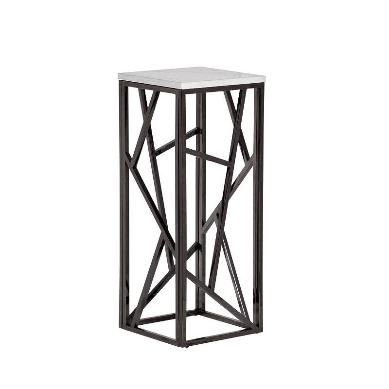 Подставка Serene Furnishing Dark Chrome Marble Top stand Хром Белый в Омске | Loft Concept 