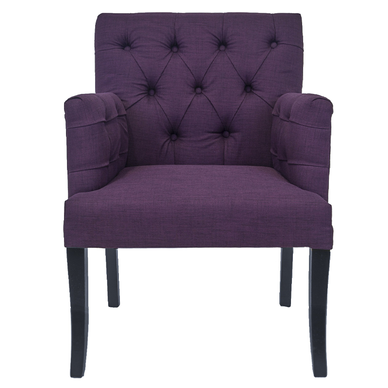 Кресло Addison Chic Armchair purple flax Фиолетовый Черный в Омске | Loft Concept 