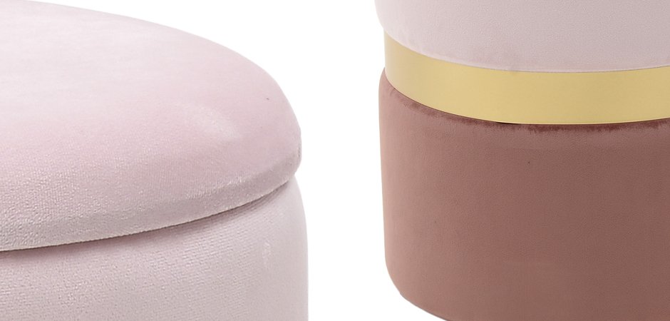 Комплект пуфов Golden Belt Soft Pink & Deep Pink Комплект пуфов Golden Belt Soft Pink & Deep Pink - Loft-Concept в Омске