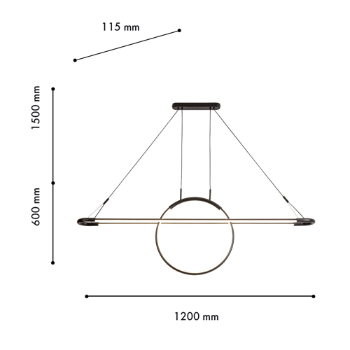 Светодиодная люстра Black LED Circle and Oval Lamp в Омске