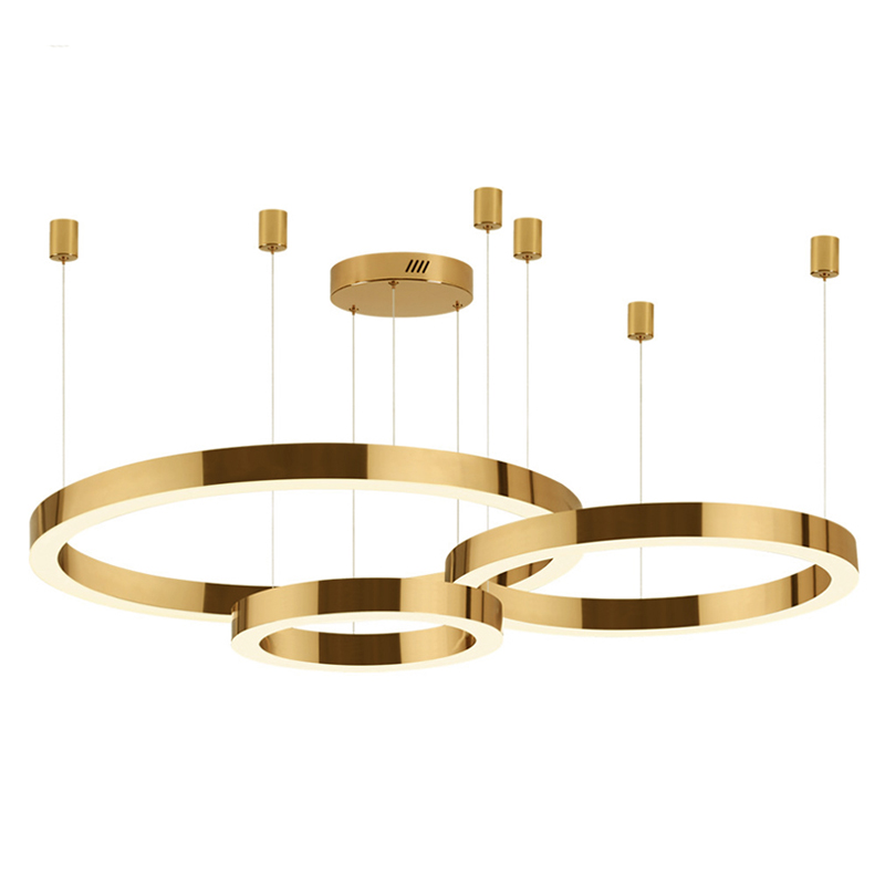 Люстра 3 Gold Ring Horizontal Золотой в Омске | Loft Concept 