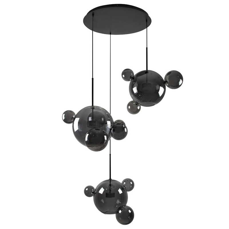 Люстра Bolle Circular Chandelier 14 BUBBLE Giopato & Coombes smoky Дымчатый (Smoke) в Омске | Loft Concept 