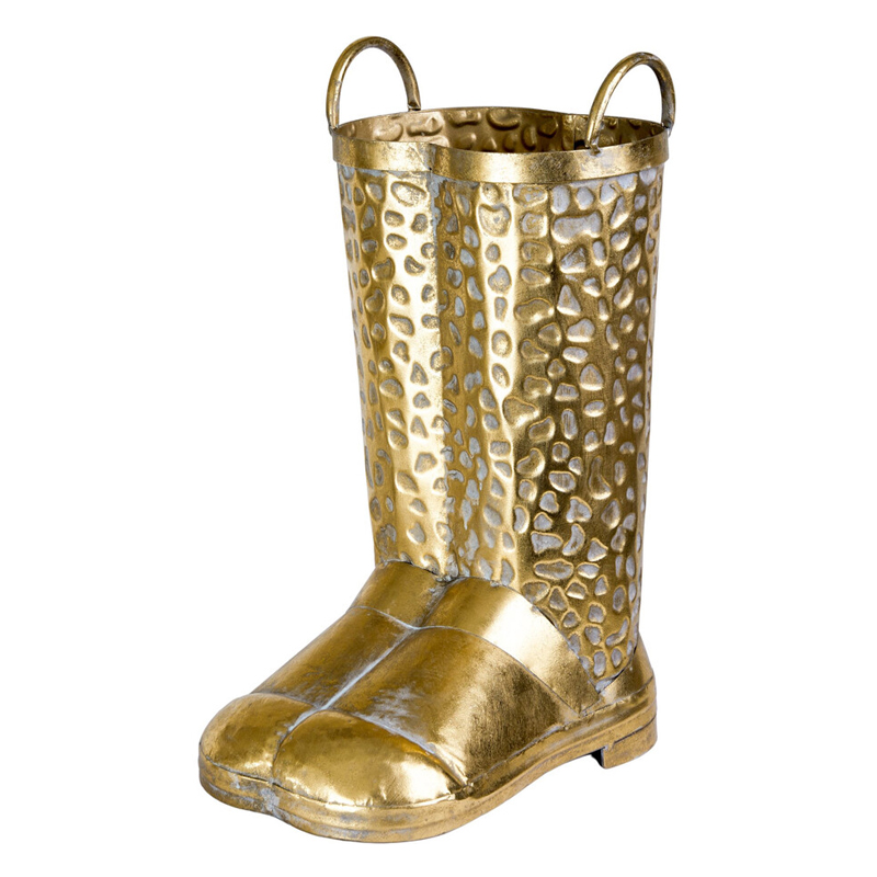 Ваза в форме сапог с рельефной текстурой и ручками Vase Boot Винтажное Темное Золото Ваза в форме сапог с рельефной текстурой и ручками Vase Boot Винтажное Темное Золото в Омске | Loft Concept