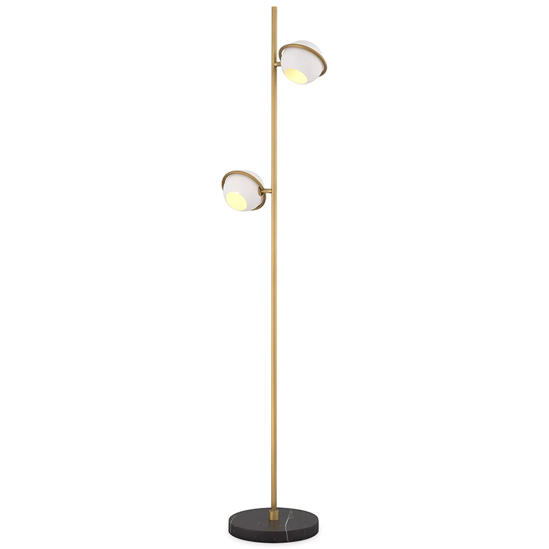 Торшер Eichholtz Floor Lamp Aprillia Золотой Белый Черный Мрамор Nero в Омске | Loft Concept 