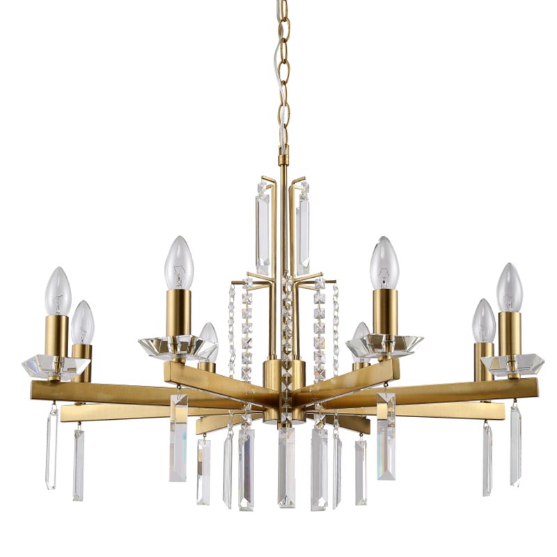 Люстра Vivien Crystal Brass Chandelier 8 Латунь Серый в Омске | Loft Concept 