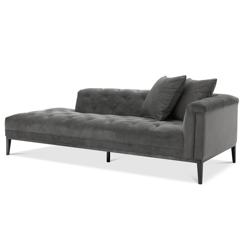 Кушетка Eichholtz Lounge Sofa Cesare Right grey Серый Темная бронза в Омске | Loft Concept 