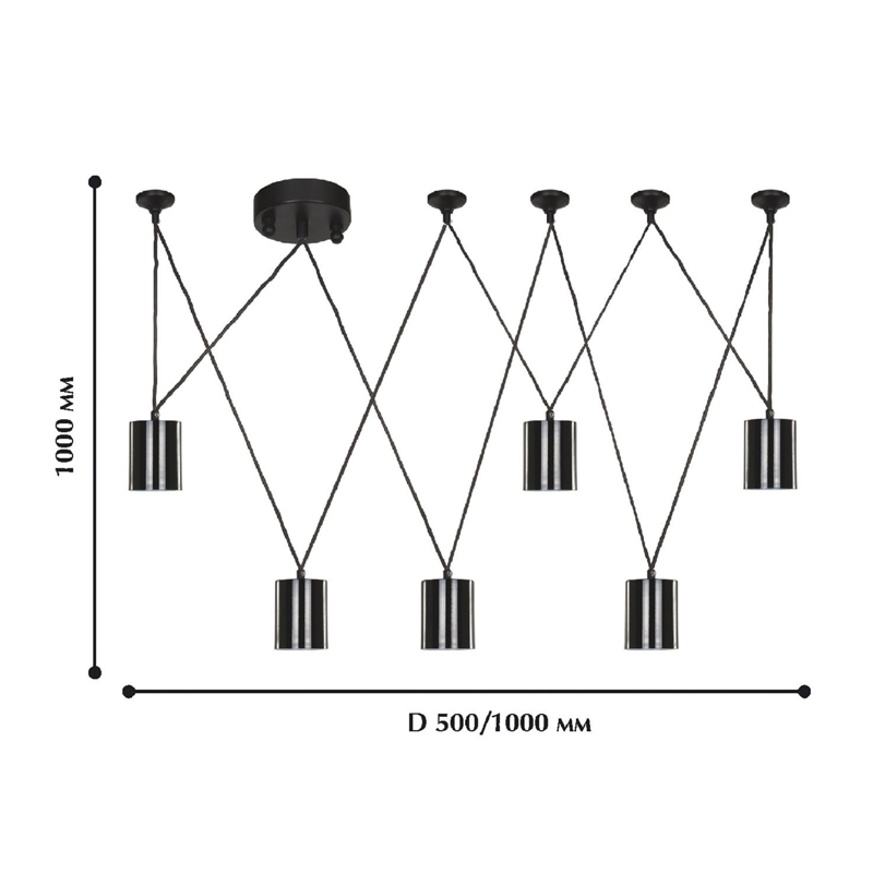 Черная каскадная люстра Wireflow Suspension в Омске