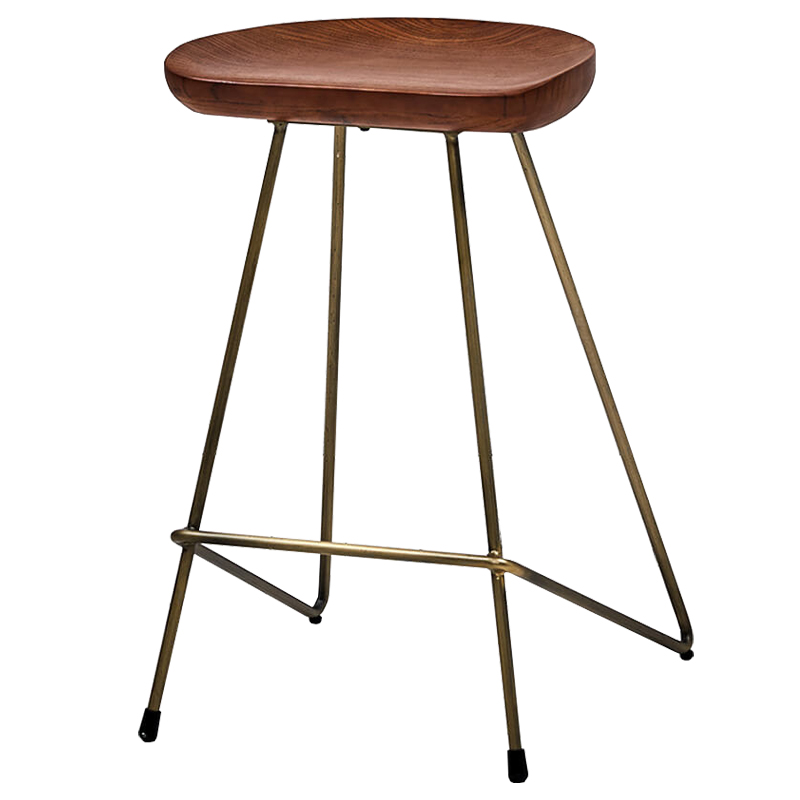 Барный стул Foester Wood Stool Бронза Коричневый в Омске | Loft Concept 