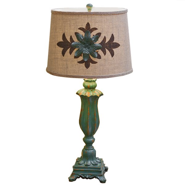 Настольная лампа Cross Ornament Provence table lamp Малахит (зеленый) Бежево-серый в Омске | Loft Concept 