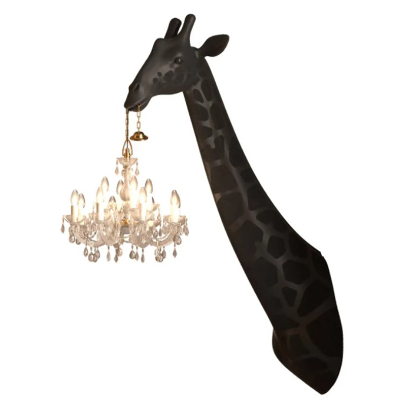 Бра черный жираф Black Giraffe Wall Lamp Sconce Chandalier Черный в Омске | Loft Concept 