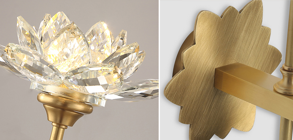 Бра Хрустальный Цветок Лотоса Lotus flower Wall Clear Glass D Бра Хрустальный Цветок Лотоса Lotus flower Wall Clear Glass D - Loft-Concept в Омске